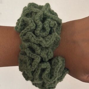 Green Knitted Scrunchie
